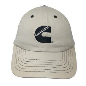 Cummins Slideback Hat Beige One Size Adjustable Embroidered Vent Holes